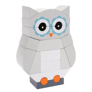 Manhattan Toy Luna The Owl Magnetic Wooden Stacking Block Puzzle